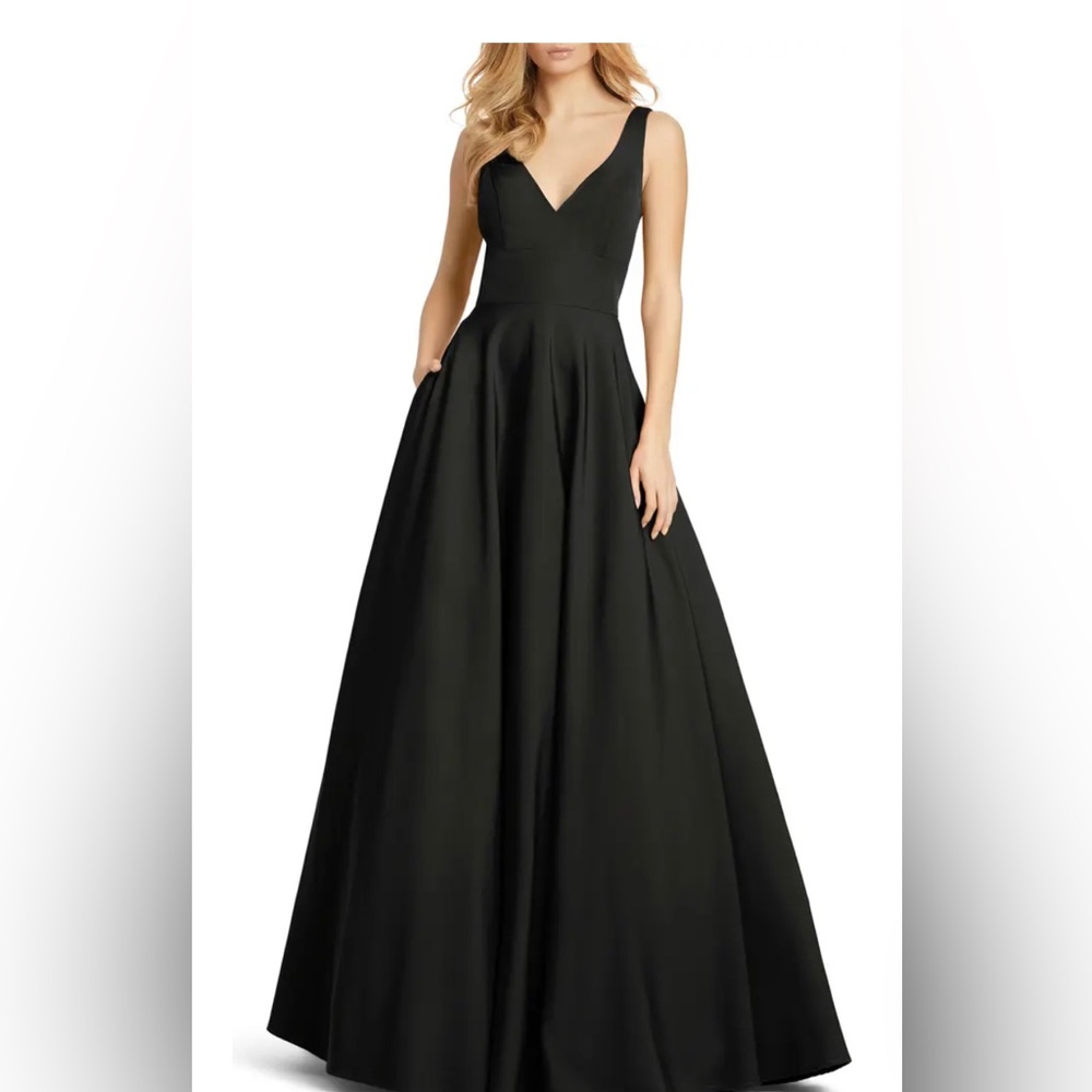 Mac Duggal empire waist black gown